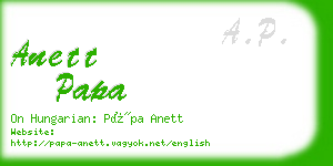 anett papa business card